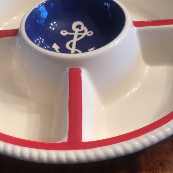 Chip/Dip Serving Bowl- Nautical Design by dei Dennis East - Picture 2 of 9